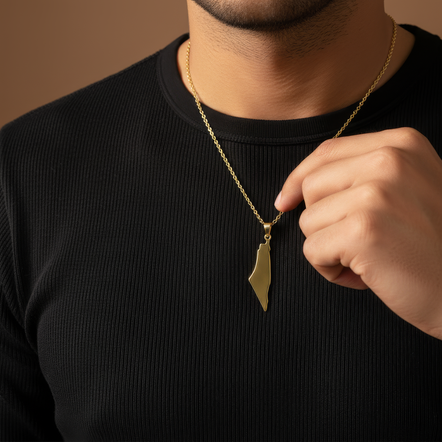 Palestina Solid Map Halskette